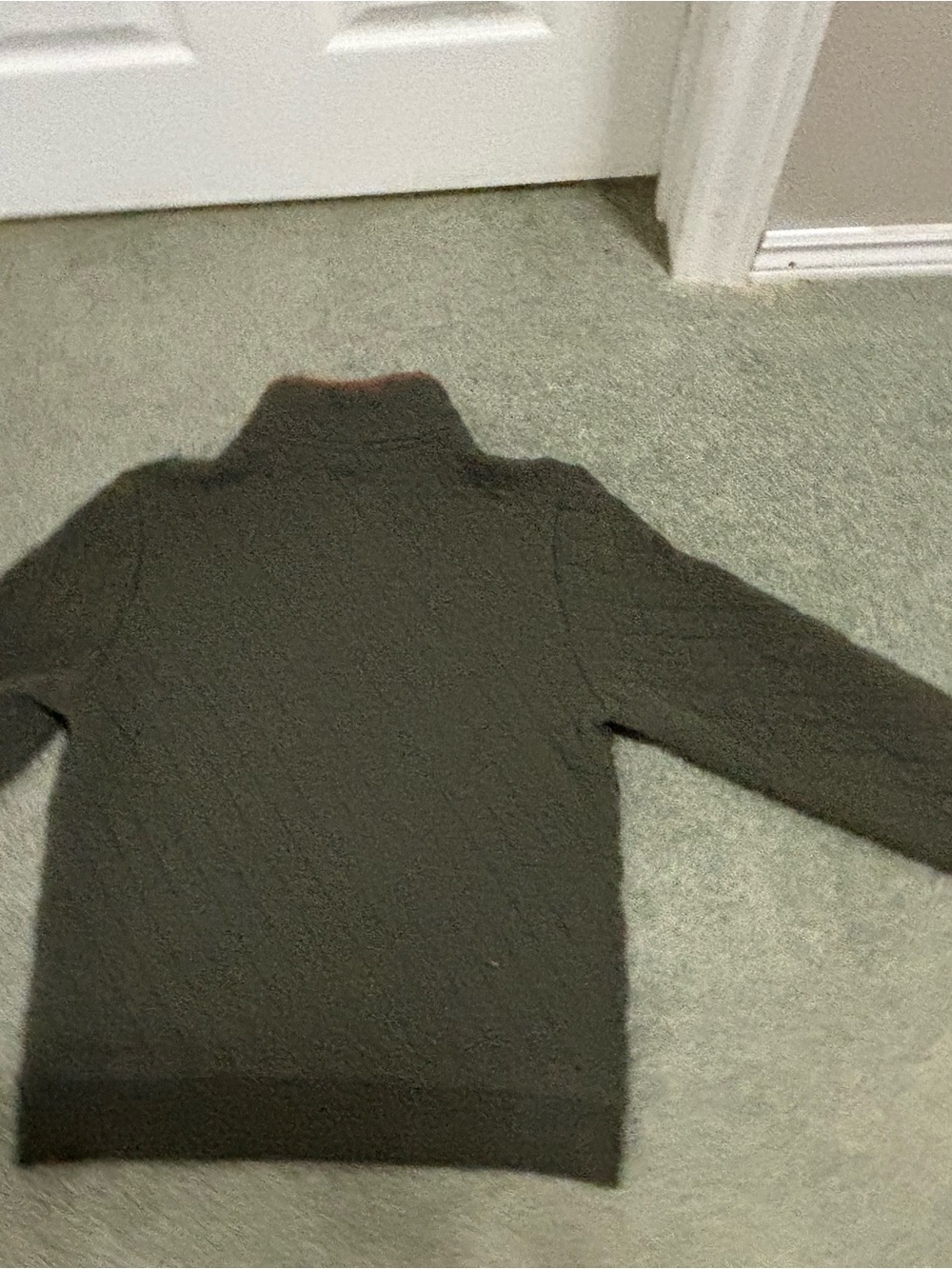 Simons Quilted Olive Green Snap-Front Pullover Hoodie - Picture 2 of 8